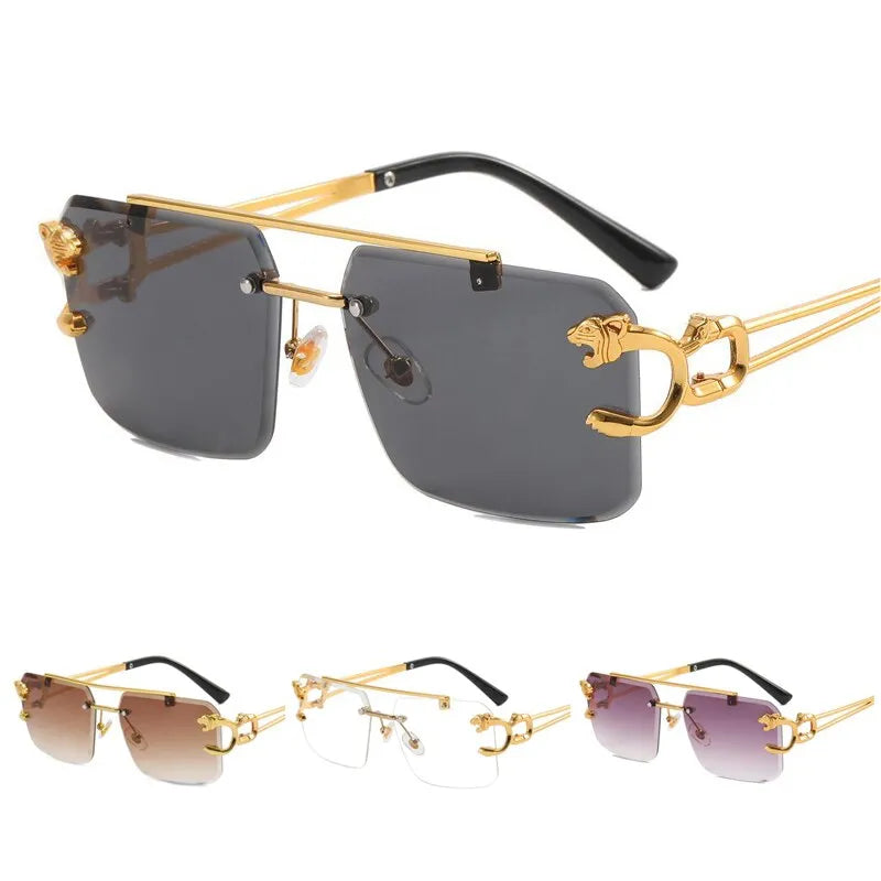 Rimless Rectangle Sunglasses for Men & Women