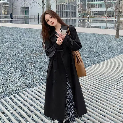 Stylish Double-Breasted Lace Trench Coat for Women