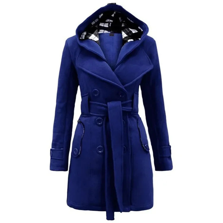 Trendy Chequered Hooded Overcoat for