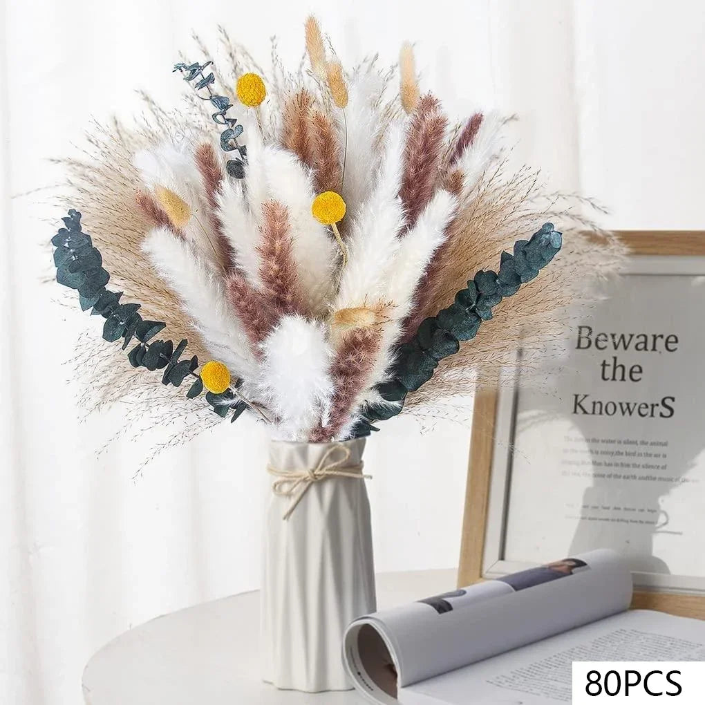 Natural Dried Flowers Pampas Floral Bouquet Home Decoration Rabbit Tail Grass