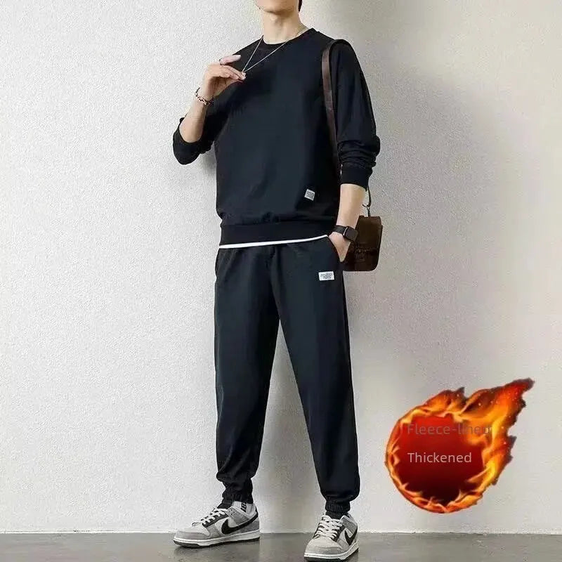 Men's Spring Long Sleeve Round Neck Tracksuit