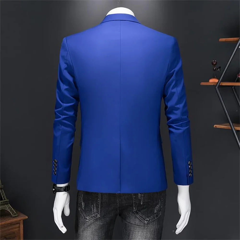 Men's Regular Length Single Button knit Blazers