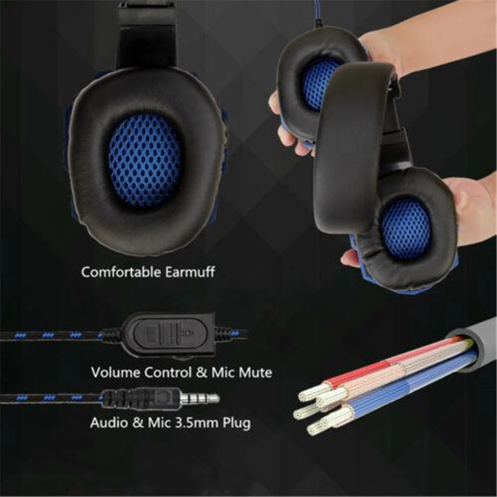 Wired PS4/PS5/Xbox/Smartphone/PC Headset 120° Adjustable Gamer Noise Cancelling Microphone Headset