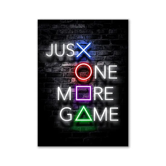 Motivational Neon Effect Canvas Wall Posters