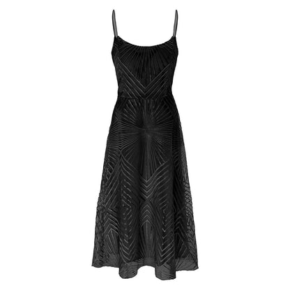 Luxury Women Embroidery Party Dress Sexy Suspenders Embroidered Sleeveless Evening Dresses Women Fashion Prom Dress Vestidos