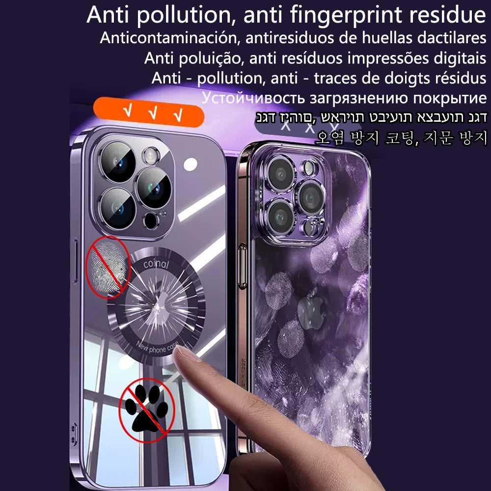 Magnifying Plating Clear Cover - Transparent Phone Case