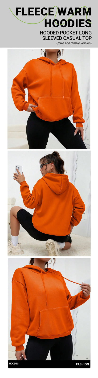 Warme Fleece-Hoodies mit Grafik für den Herbst für Damen