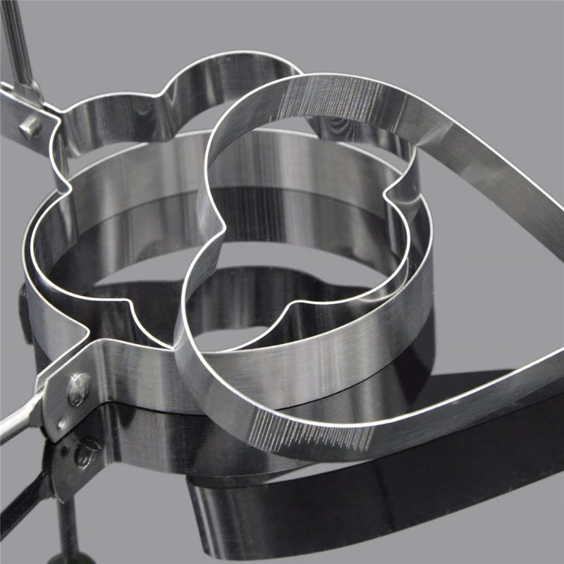 5pcs Stainless Steel Egg Mold Rings - Various Shapes