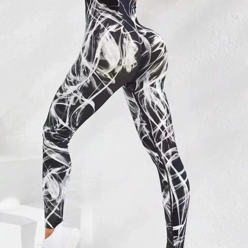 Leggings de sport fluorescents push-up pour femmes