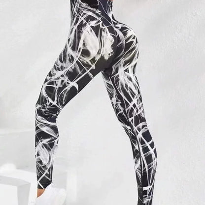 Leggings de sport fluorescents push-up pour femmes
