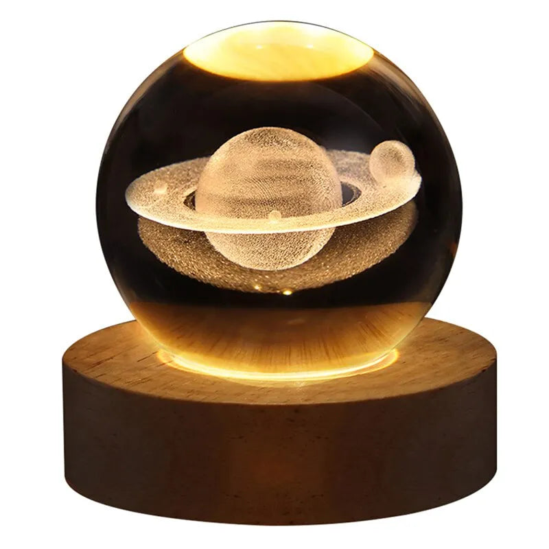 Veilleuse 3D boule de cristal galaxie LED USB