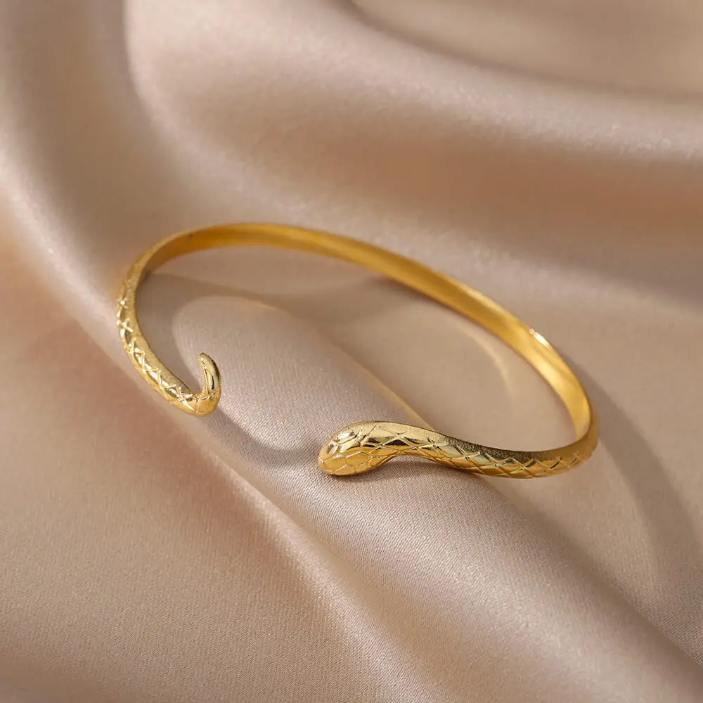 Gold-Plated Stainless Steel Cuff Bracelet for Women