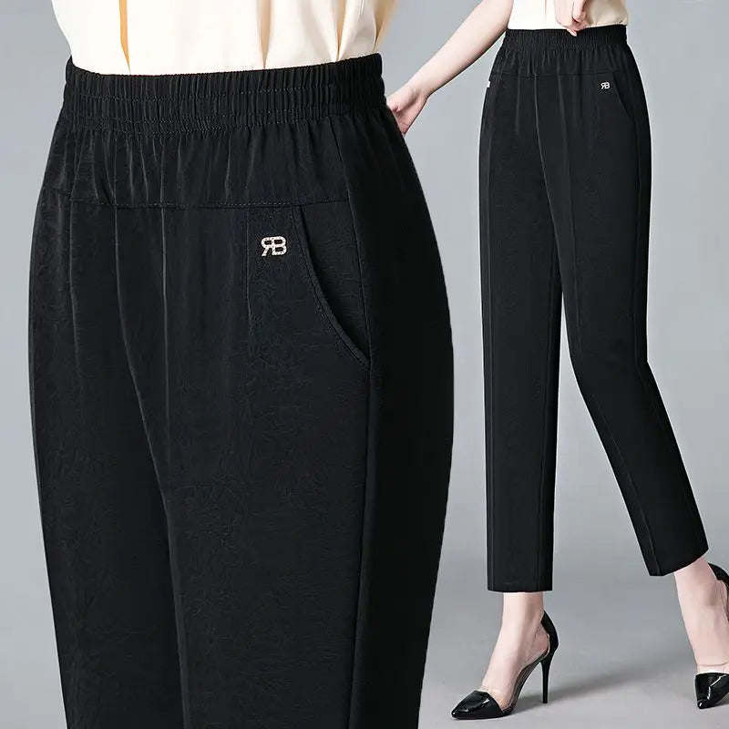 Vintage Loose Straight Cropped Trousers for Women