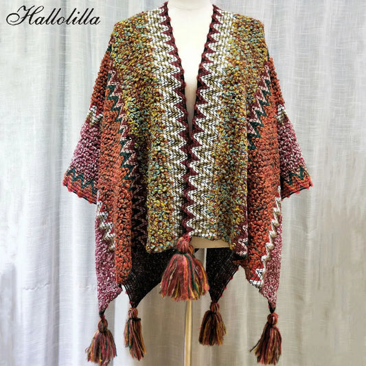 Elegant Knitted Cardigan Capes for Winter Style