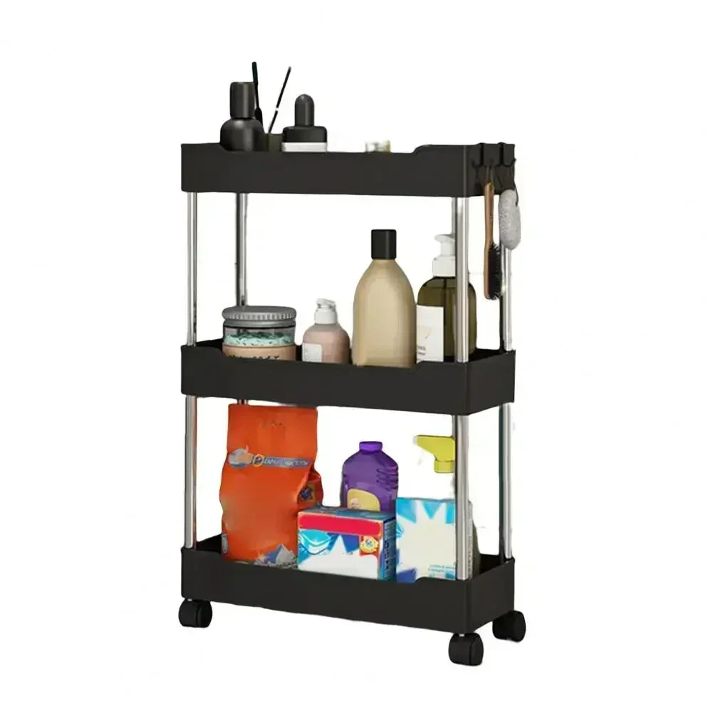 Storage Cart Trolley - Vertical Shelf Kitchen Rolling Cart
