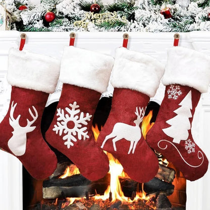 Elk & Deer Print Christmas Stockings