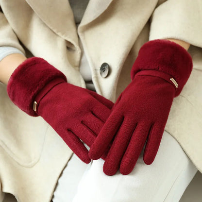 Gants d'hiver pour écran tactile pour femmes - Doublés de velours