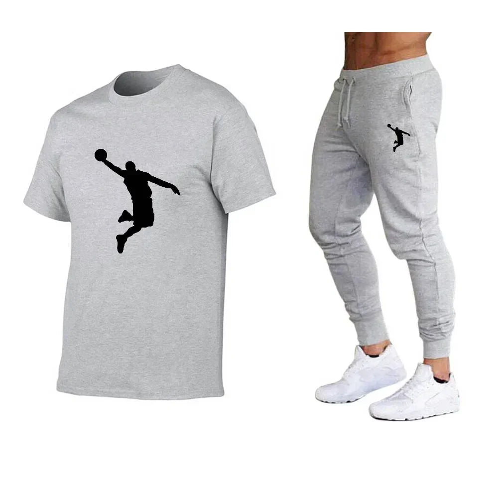 Luxuriöser Designer-Trainingsanzug für Herren: T-Shirt- und Hosen-Set