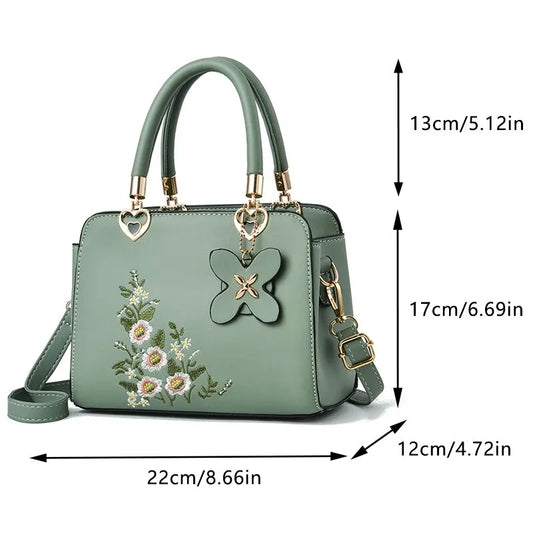 Women Embroidery Shoulder Bags - Ladies Leather Purse