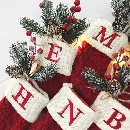 Alphabet Knitted Christmas Stockings