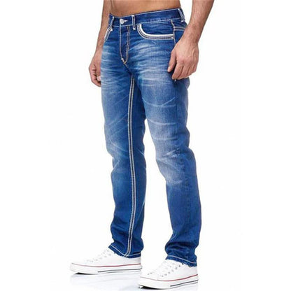 Solid Stretch Denim Jeans for Men
