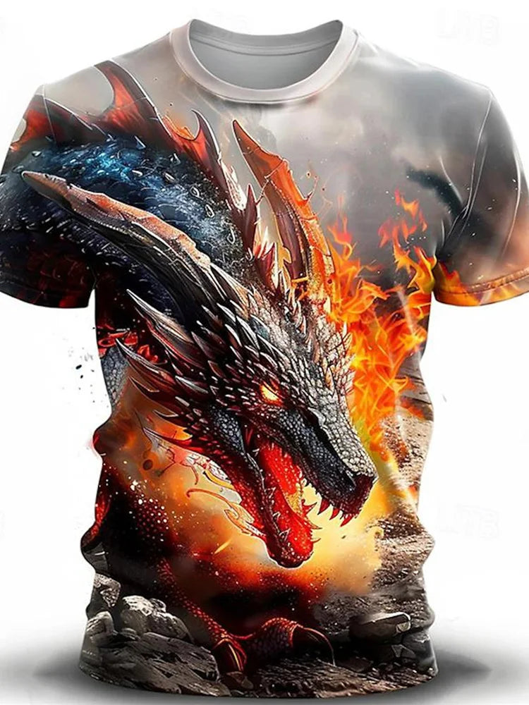 3D Wolf Pattern Men's Summer T-Shirt