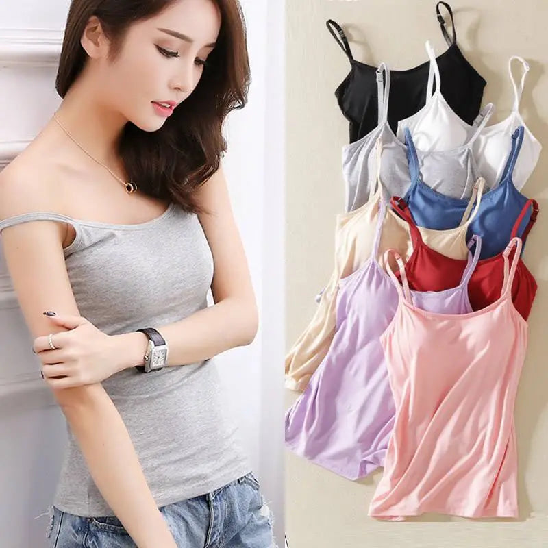 Padded Tank Top with Built-in Bra