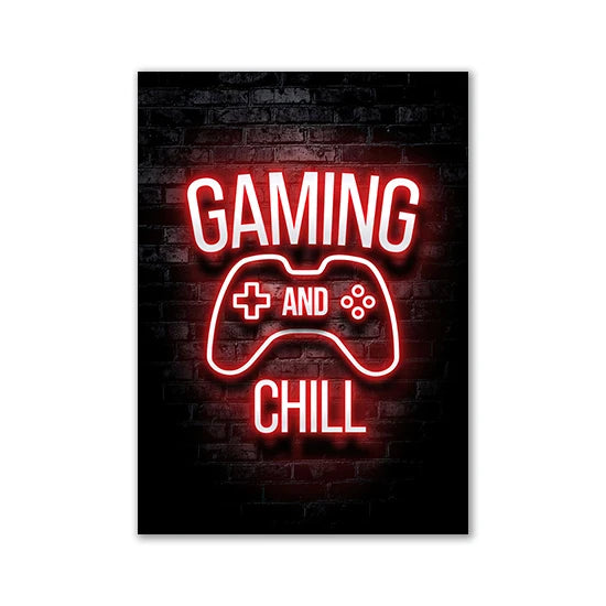 Motivational Neon Effect Canvas Wall Posters