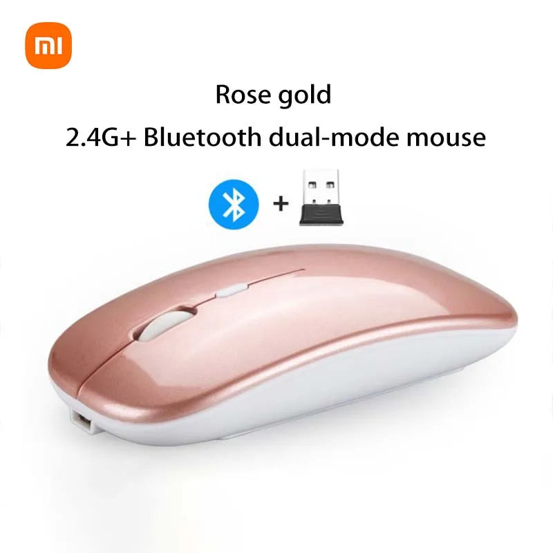 2.4GHz Bluetooth Wireless USB Rechargeable Silence Ergonomics Double Model Mini Portable Mouse