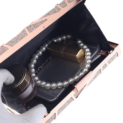 Pochette de soirée à paillettes et cristaux pour mariage