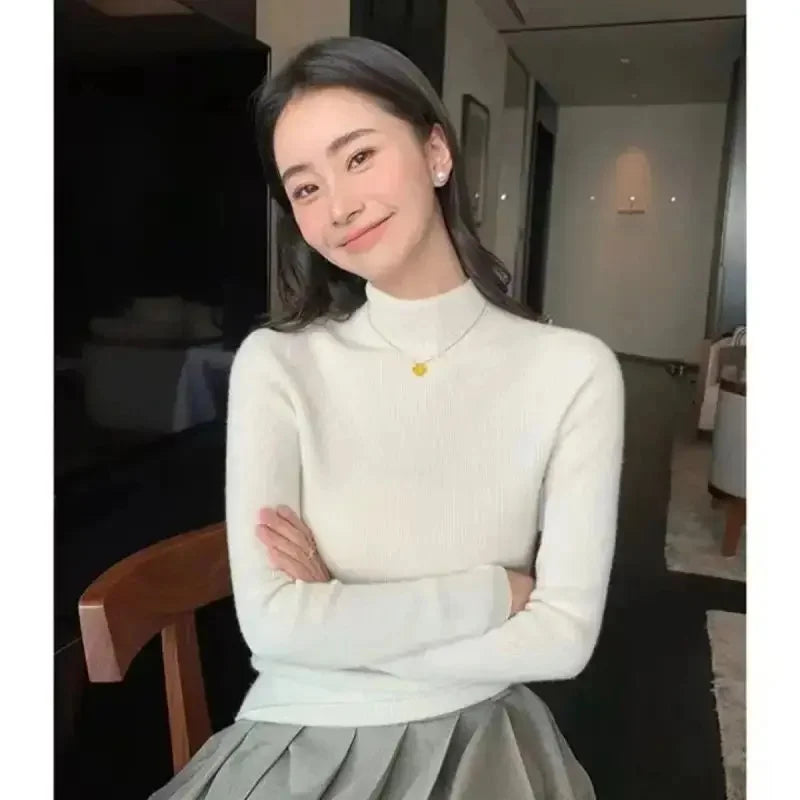 Women's Slim Fit Autumn Winter High Collar Sweater