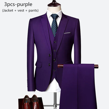 Luxury Men's 3-Piece Slim Fit Wedding Suit
