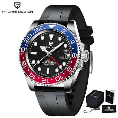 V3-Version GMT 40 mm wasserdichte Edelstahluhr – automatische mechanische Herrenuhr mit Saphirglas 