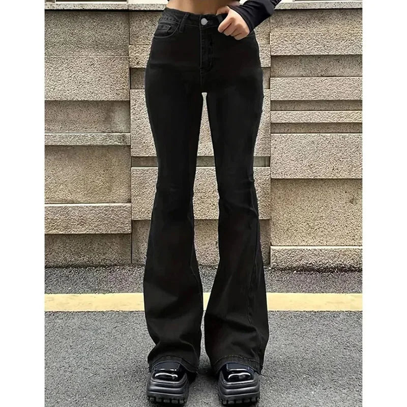Women's High Waist Bootcut Denim Flared Jeans