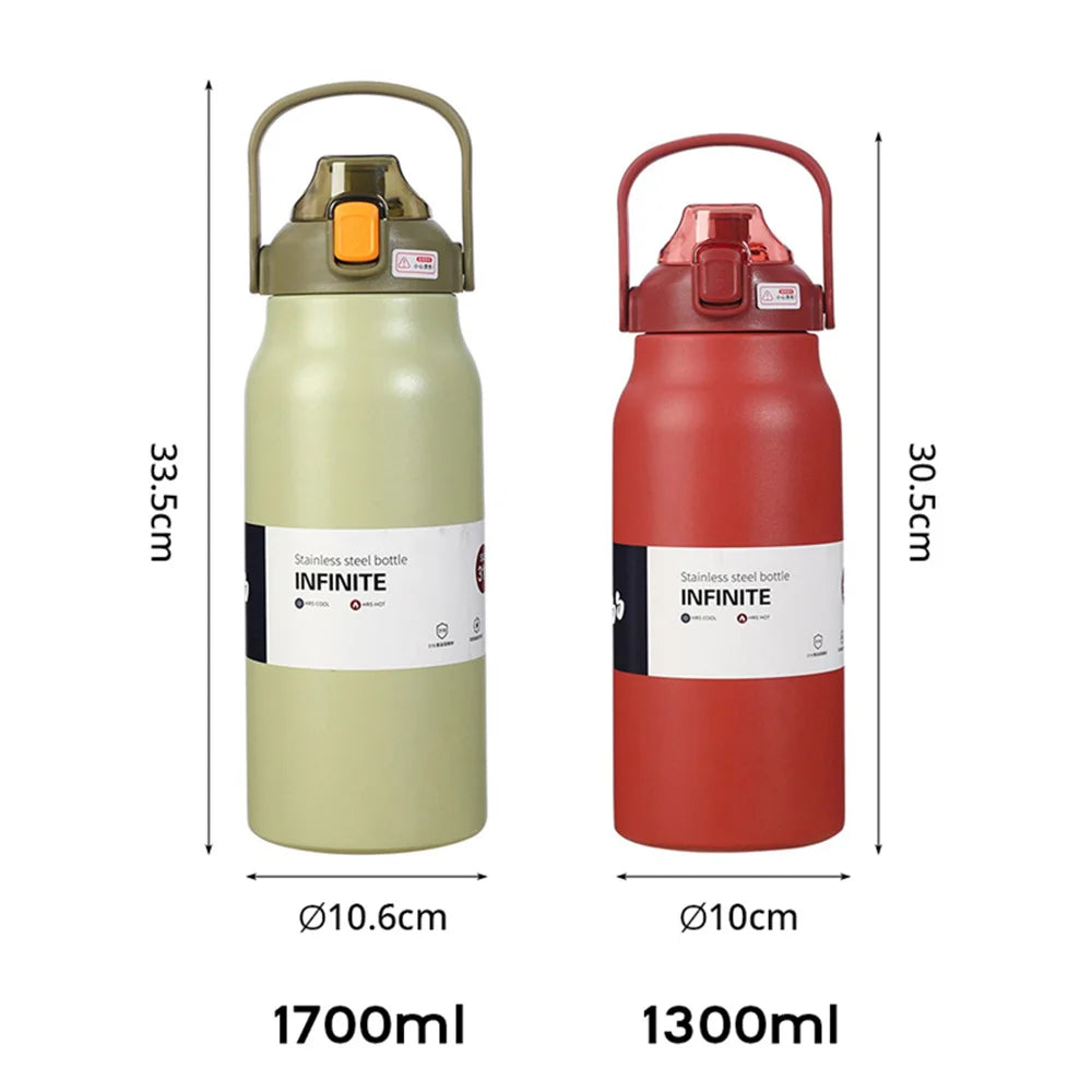 Edelstahl Thermosflasche Wasserflasche mit Strohhalm