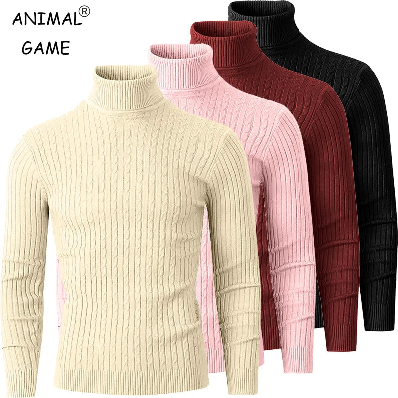 Winter Herren Rollkragen Strickpullover - Slim Fit