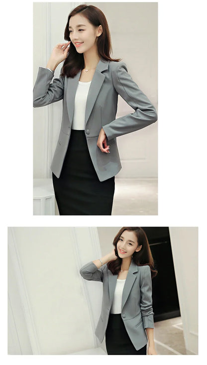 Elegant Women's Skinny Patchwork Blazer with Ruffles for Spring/Summer
