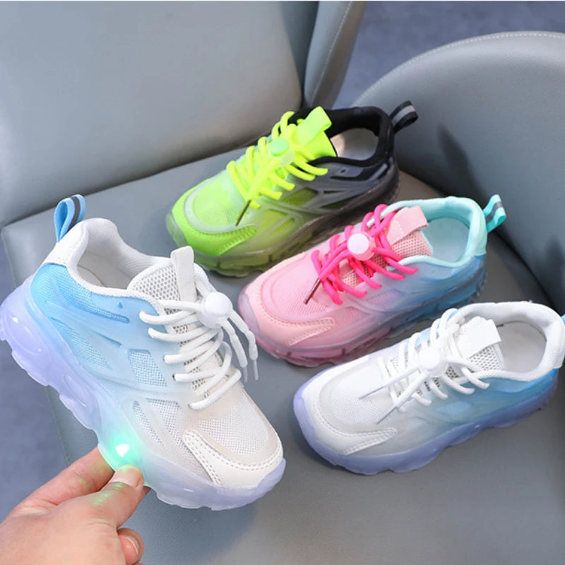 Baskets lumineuses à LED pour enfants, chaussures de sport décontractées pour garçons et filles, chaussures légères à semelle souple, chaussures lumineuses pour bébés et tout-petits