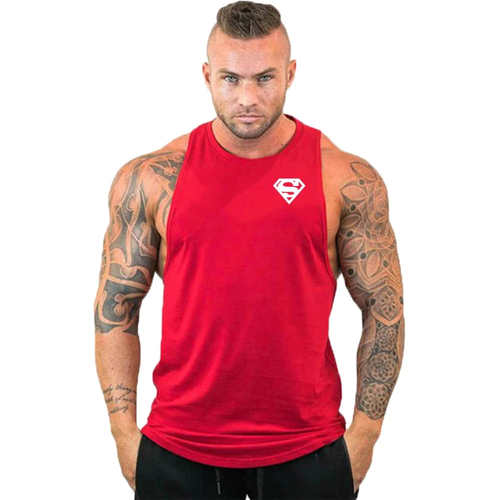 Men's Clothing Bodybuilding and Fitness Stringer Singlets Tank Top Vest Sleeveless Sweatshirt Workout Shirt Undershirt Gym Gyms