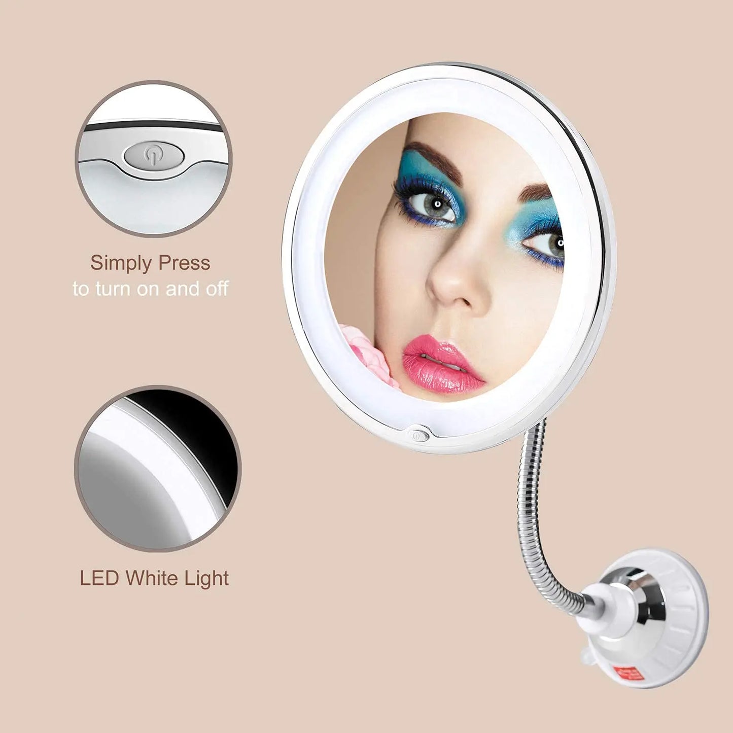 LED Lighted Makeup Mirror - Bathroom Magnification Vanity Mirror
