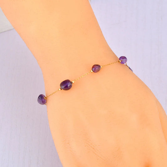 Kristall-Naturstein-Halskette für Mädchen