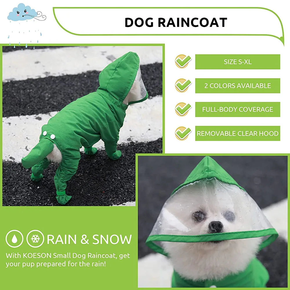 Pets 4 Legs Rain Jacket/Coat