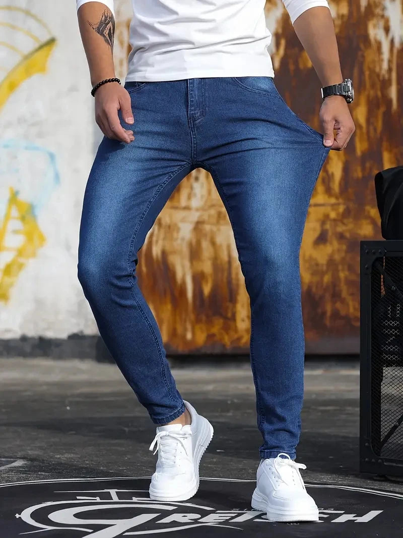 Retro-Stretch-Skinny-Jeans für Herren