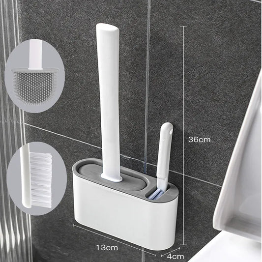 Toilet Brush with Holder For Floor Bathroom Accessories Sets