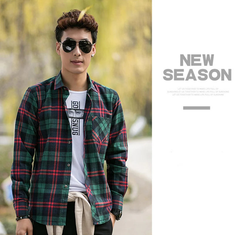 Langarm-Slim-Hemd aus Baumwolle für Herren