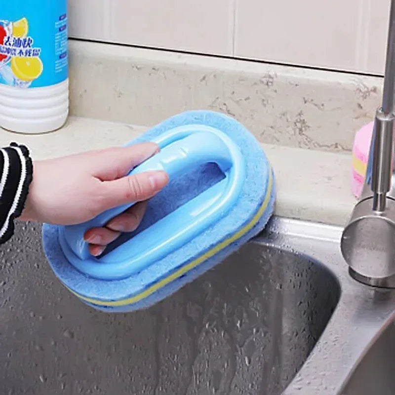 Magic Sponge Bathroom Cleaning Brush with Handle