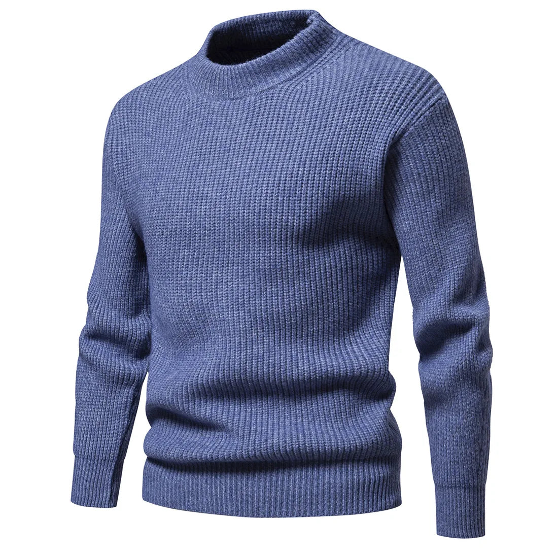 Herren Winter Strickpullover mit Rundhalsausschnitt - Rollkragen