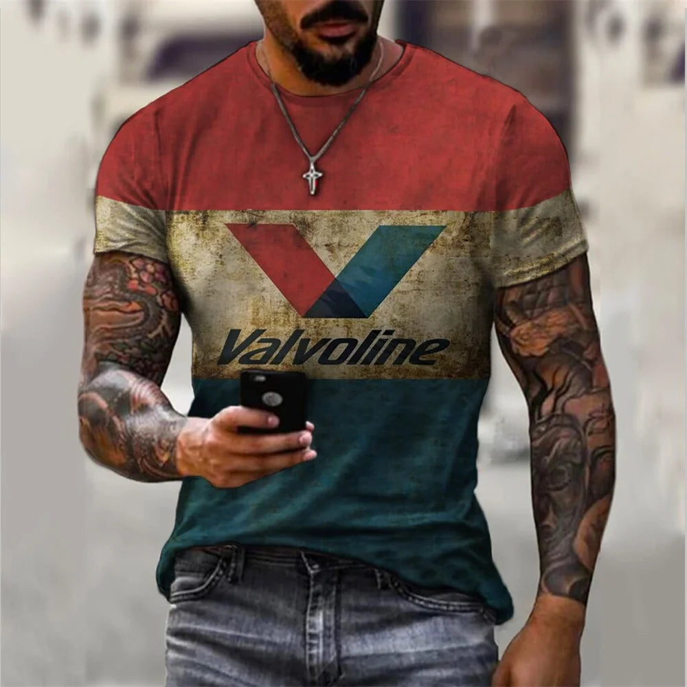 Retro Motorcycle Racing 3D Print Tee