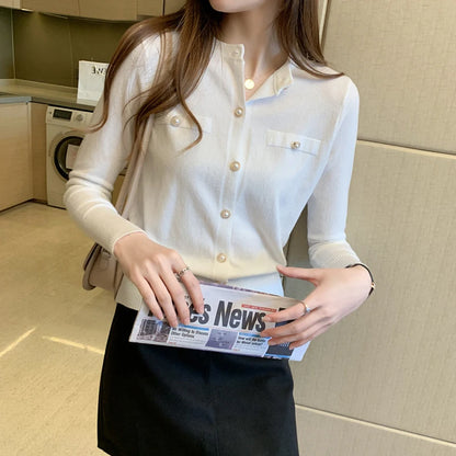 Women's Slim-Fit Knit Cardigan - Retro Style