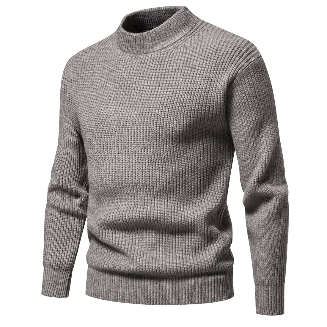 Herren Winter Strickpullover mit Rundhalsausschnitt - Rollkragen